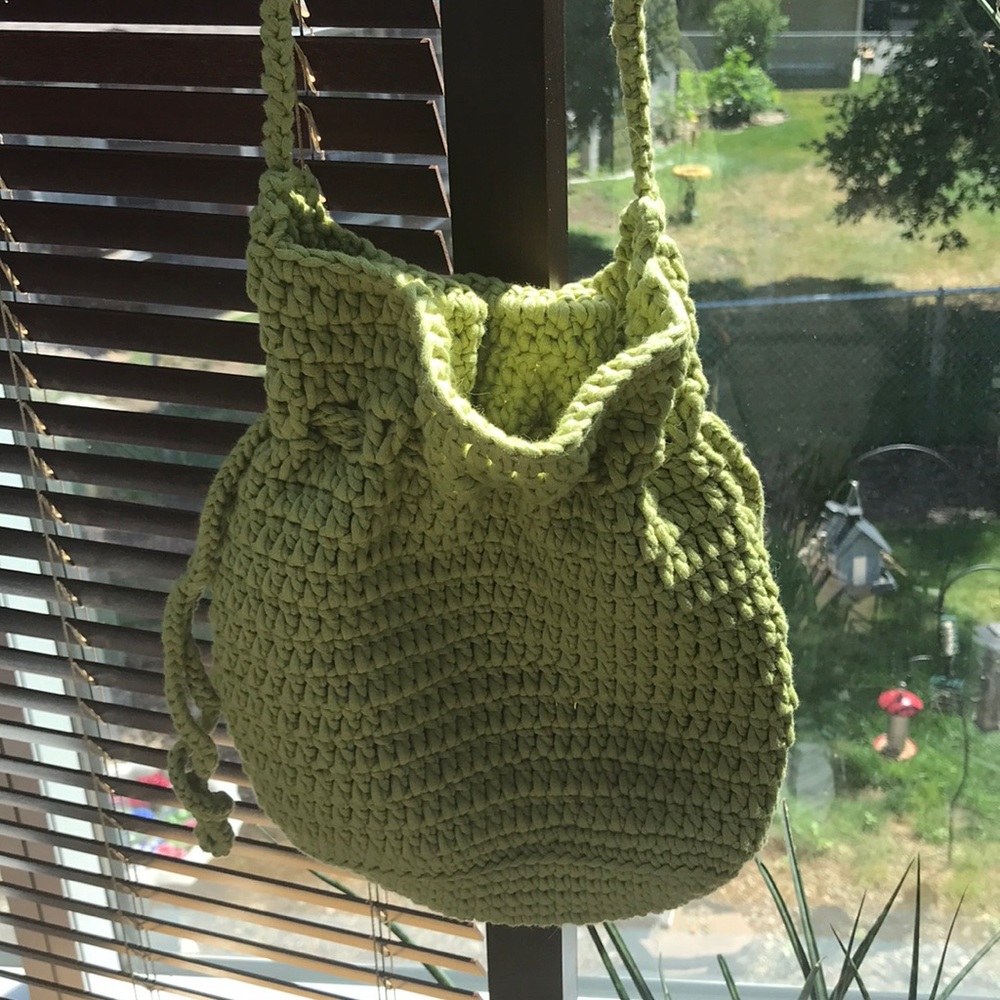 Cross-body green purse